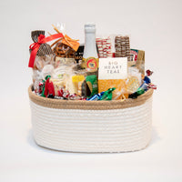 Beach Woven Gift Basket with Sparkling Cider