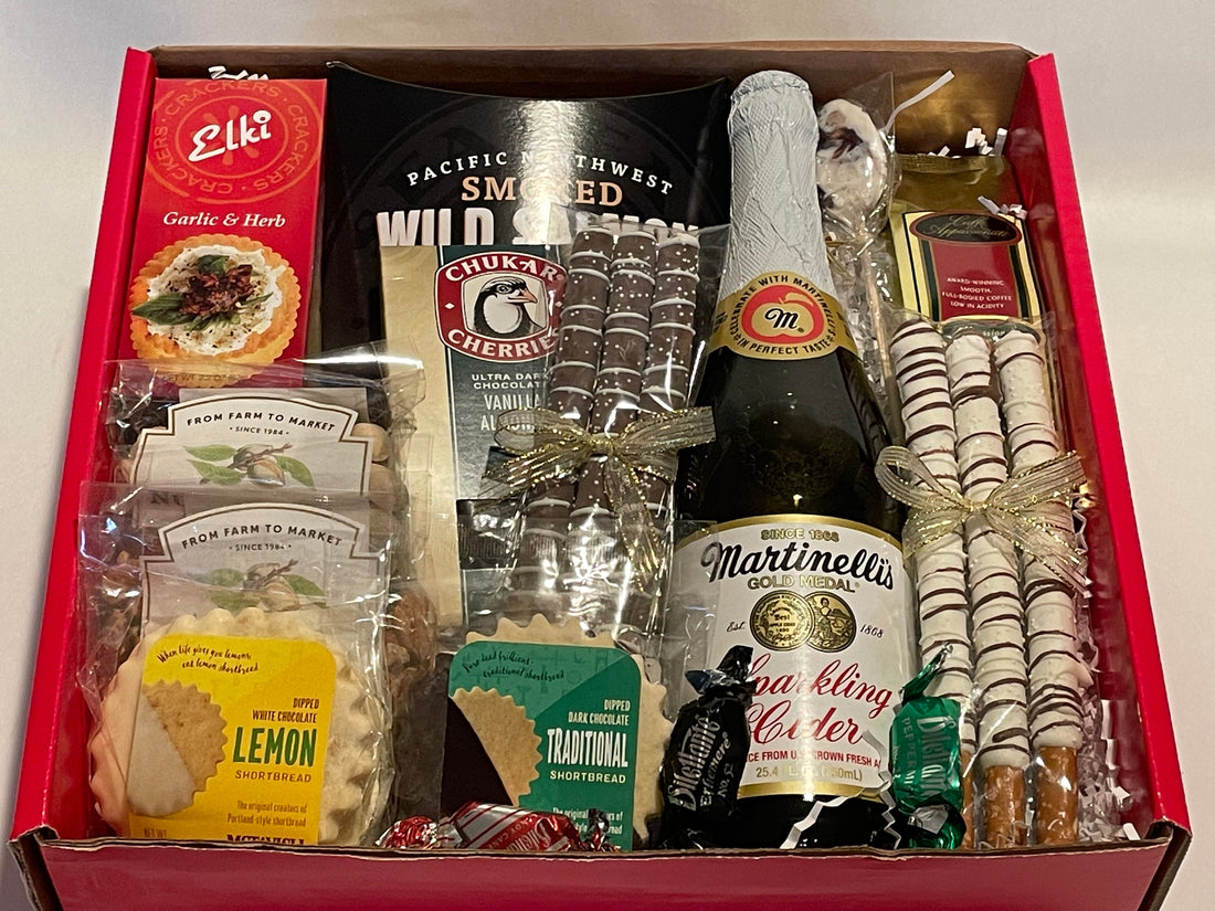 Holiday Silver Lake Gift Box with Sparkling Cider