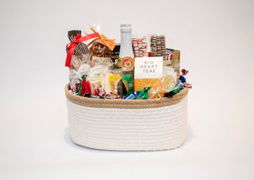 Beach Woven Gift Basket with Sparkling Cider